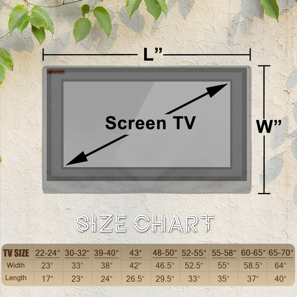 IC Iclover 52 inch-55 inch Outdoor TV Cover LED Flat Screen Protector - with Bottom Cover and Double Zipper - 600D Weatherproof Weather Dust Resistant