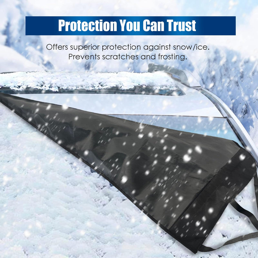 IC ICLOVER Rear Windshield Cover for SUVs and Trucks, 600D Rear Window Cover to Reduce Scraping, All Weather Back Window Cover for Ice & Snow, Car Windshield Frost Cover with Secure Hooks for Snug Fit