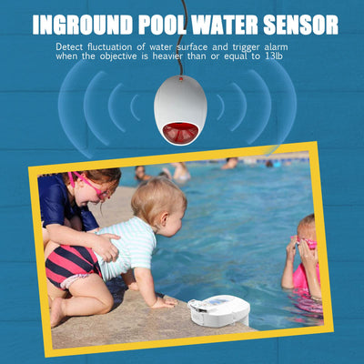 IC ICLOVER Pool Alarm Outdoor Inground Immersion Swimming Pool Safety Alarm, Poolside Water Motion Sensor with Remote Receiver Pool Monitoring System Kids, Pets Safety for Pools up to 16x32sq.ft