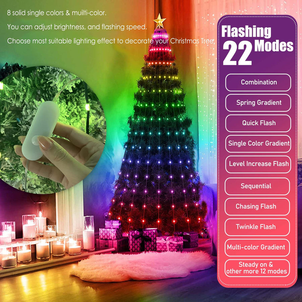 String Light for Kids Play Tent Decor, Tree Shape Light with Ring, 6.5FT Drop Line, 18 Modes Color Changing LED Lights with APP & Remote Control & Timing, Party Holiday Garden Yard Tree Decoration