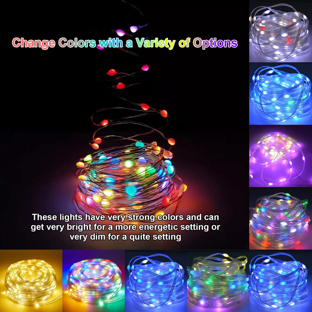 Rope Fairy Lights 32.8ft 100LED | Multi-Color Changing Lights with Music Modes | App& Remote Control Christmas String Lights for Bedroom Outdoor Indoor Party Wedding Holiday Decor