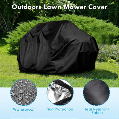 Riding Lawn Mower Cover | Heavy Duty  Outdoor Tractor Cover Waterproof UV Protection Lawn Mower Cover Fit Decks up to 54" with Drawstring & Storage Bag